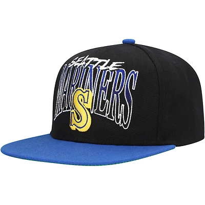 Men's Mitchell & Ness Black Seattle Mariners Rise Up Snapback Hat