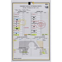 Pittsburgh Pirates Game-Used Lineup Card vs. Cincinnati Reds on May 13, 2022