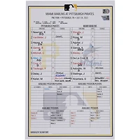 Pittsburgh Pirates Game-Used Lineup Card vs. Miami Marlins on July 24, 2022