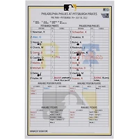 Pittsburgh Pirates Game-Used Lineup Card vs. Philadelphia Phillies on July 30, 2022