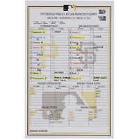 Pittsburgh Pirates Game-Used Lineup Card vs. San Francisco Giants on August 14, 2022
