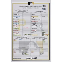Pittsburgh Pirates Game-Used Lineup Card vs. Colorado Rockies on May 24, 2022
