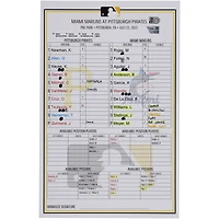 Pittsburgh Pirates Game-Used Lineup Card vs. Miami Marlins on July 23, 2022