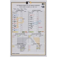 Pittsburgh Pirates Game-Used Lineup Card vs. Los Angeles Dodgers on June 1, 2022