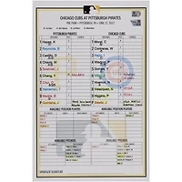 Pittsburgh Pirates Game-Used Lineup Card vs. Chicago Cubs on June 23, 2022