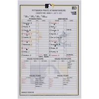 Pittsburgh Pirates Game-Used Lineup Card vs. Miami Marlins on July 12, 2022