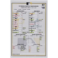 Pittsburgh Pirates Game-Used Lineup Card vs. Miami Marlins on July 13, 2022