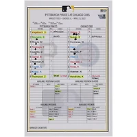 Pittsburgh Pirates Game-Used Lineup Card vs. Chicago Cubs on April 23, 2022