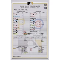 Pittsburgh Pirates Game-Used Lineup Card vs. Chicago Cubs on September 25, 2022