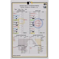 Pittsburgh Pirates Game-Used Lineup Card vs. Chicago Cubs on September 24, 2022
