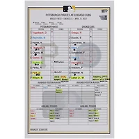 Pittsburgh Pirates Game-Used Lineup Card vs. Chicago Cubs on April 21, 2022