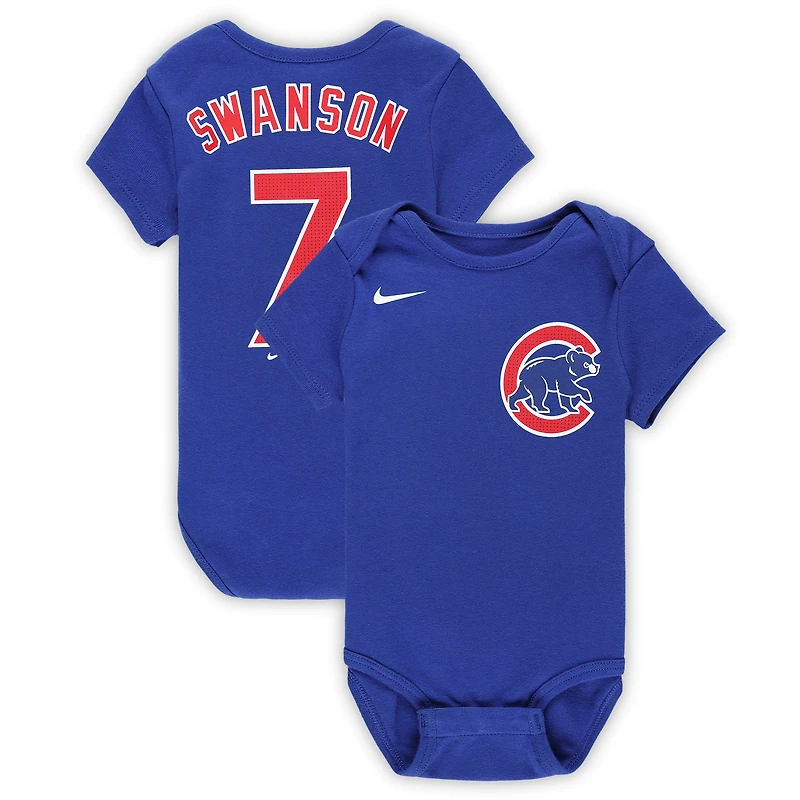 Newborn & Infant Nike Dansby Swanson Royal Chicago Cubs Fuse Name & Number Bodysuit