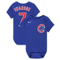 Newborn & Infant Nike Dansby Swanson Royal Chicago Cubs Fuse Name & Number Bodysuit