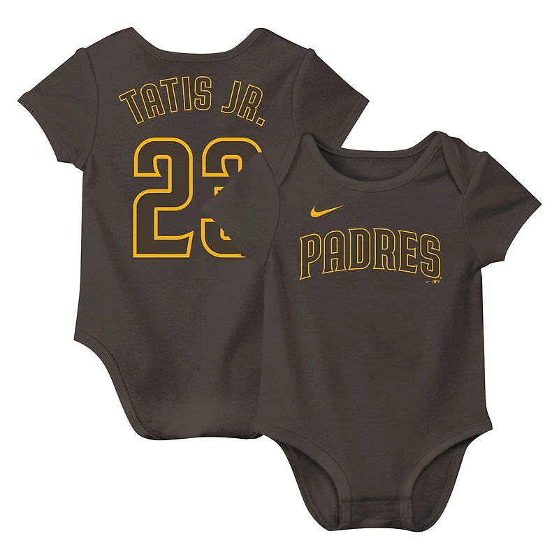 Newborn & Infant Nike Fernando Tatis Jr. Brown San Diego Padres Fuse Name & Number Bodysuit