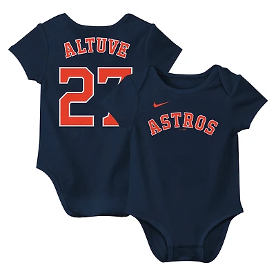 Newborn & Infant Nike Jose Altuve Navy Houston Astros Fuse Name & Number Bodysuit