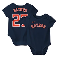 Newborn & Infant Nike Jose Altuve Navy Houston Astros Fuse Name & Number Bodysuit