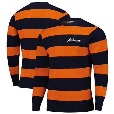 Unisex Uscape Apparel Navy/Orange Auburn Tigers Renew Knit Vintage Pullover Sweater
