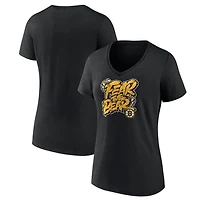 Women's Black Boston Bruins Native V-Neck T-Shirt