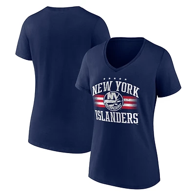 Women's Navy New York Islanders Americana Team V-Neck T-Shirt