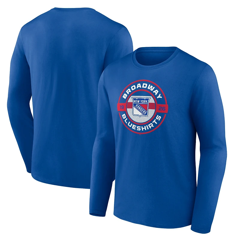 Men's Blue New York Rangers Native Long Sleeve T-Shirt