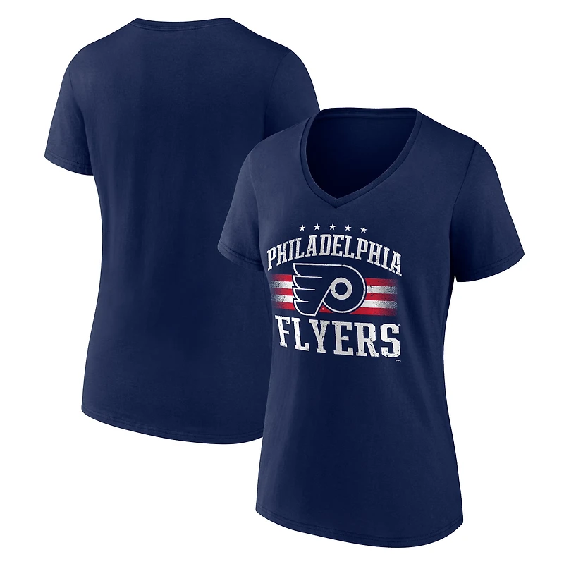 Women's Navy Philadelphia Flyers Americana Team V-Neck T-Shirt