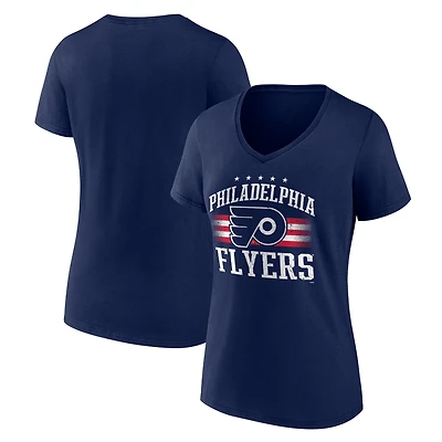 Women's Navy Philadelphia Flyers Americana Team V-Neck T-Shirt