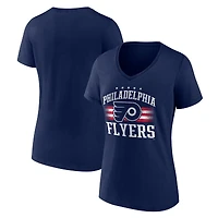 Women's Navy Philadelphia Flyers Americana Team V-Neck T-Shirt