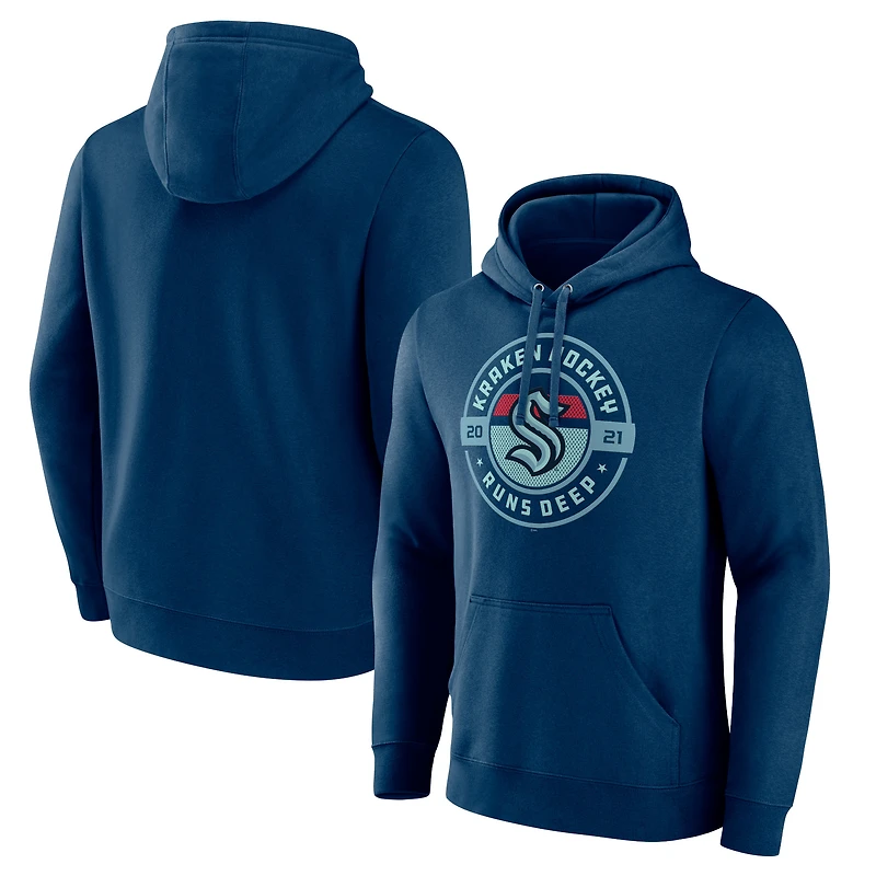 Men's Navy Seattle Kraken Native Pullover Hoodie