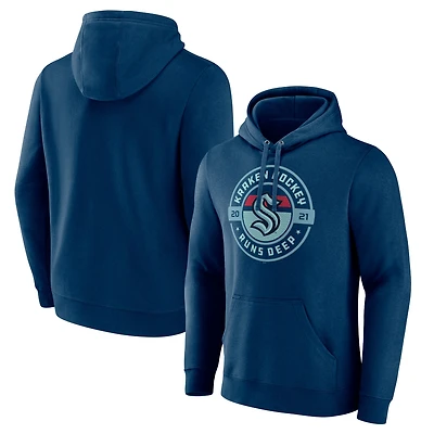 Men's Navy Seattle Kraken Native Pullover Hoodie