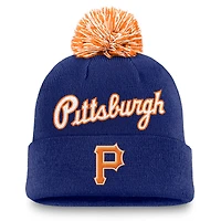 Men's Nike  Royal Pittsburgh Pirates Peak Cuffed Knit Hat with Pom