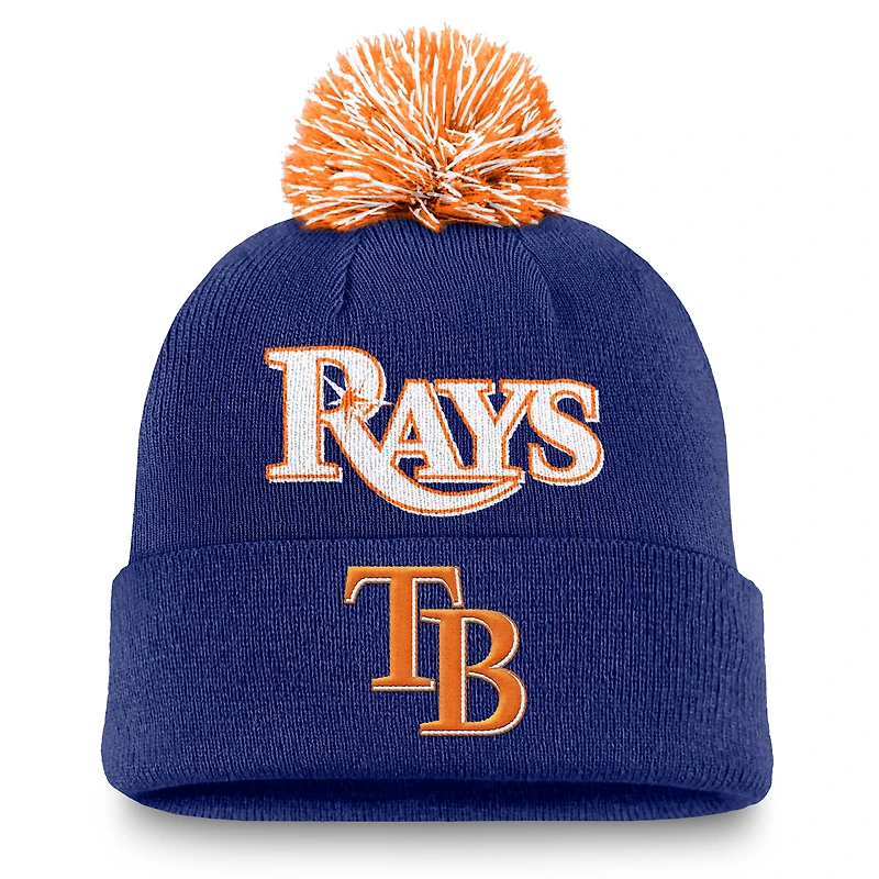Men's Nike  Royal Tampa Bay Rays Peak Cuffed Knit Hat with Pom