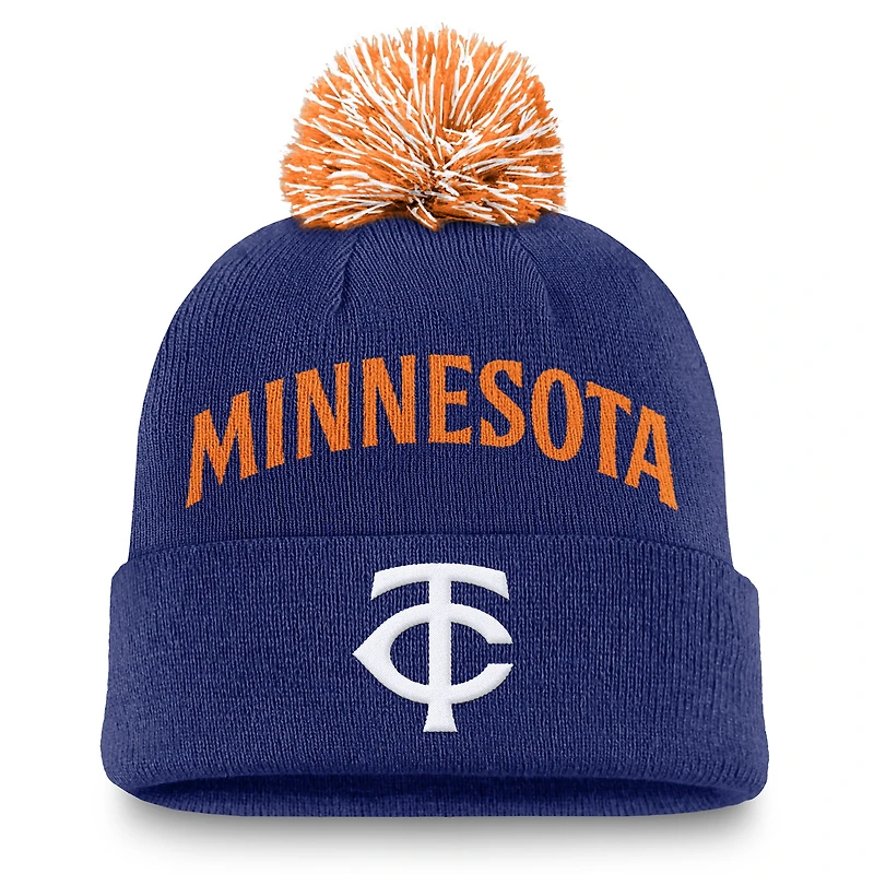 Men's Nike Royal Minnesota Twins Peak Cuffed Knit Hat with Pom