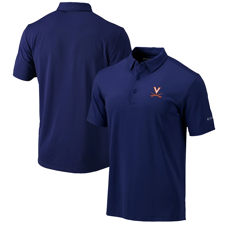 Men's Columbia Navy Virginia Cavaliers Omni-Wick Drive Polo