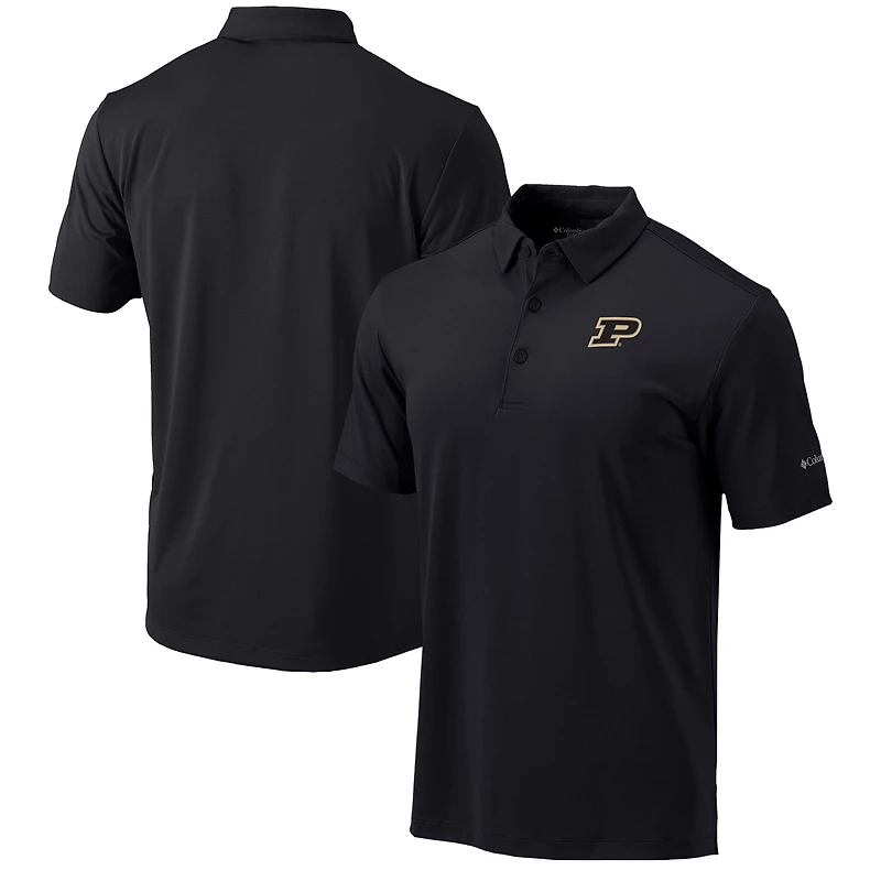 Men's Columbia  Black Purdue Boilermakers Omni-Wick Drive Polo