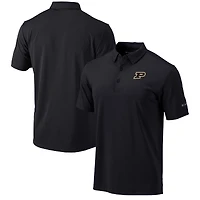 Men's Columbia  Black Purdue Boilermakers Omni-Wick Drive Polo