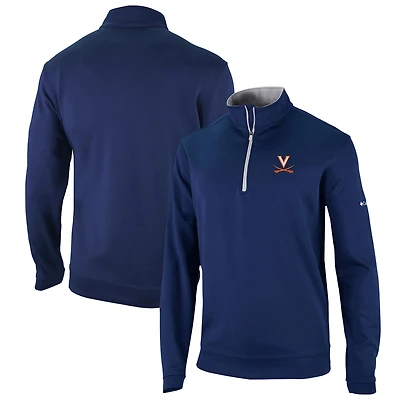 Men's Columbia  Navy Virginia Cavaliers Omni-Wick Wickhams Hills Quarter-Zip Pullover Top