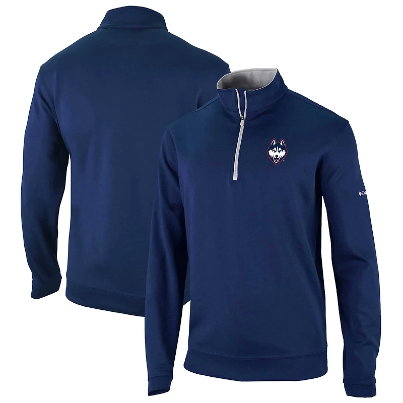 Men's Columbia  Navy UConn Huskies Omni-Wick Wickhams Hills Quarter-Zip Pullover Top