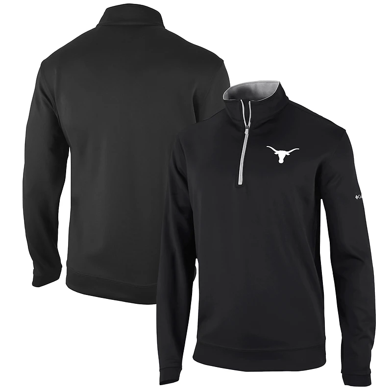 Men's Columbia Black Texas Longhorns Omni-Wick Wickhams Hills Quarter-Zip Pullover Top