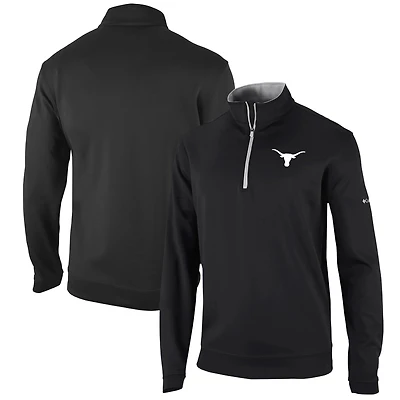 Men's Columbia  Black Texas Longhorns Omni-Wick Wickhams Hills Quarter-Zip Pullover Top