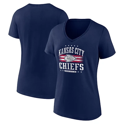 Women's Navy Kansas City Chiefs Americana Team V-Neck T-Shirt