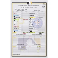 Pittsburgh Pirates Game-Used Lineup Card vs. Houston Astros on April 12, 2023