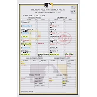 Pittsburgh Pirates Game-Used Lineup Card vs. Cincinnati Reds on April 21, 2023