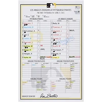 Pittsburgh Pirates Game-Used Lineup Card vs. Los Angeles Dodgers on April 27, 2023
