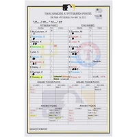 Pittsburgh Pirates Game-Used Lineup Card vs. Texas Rangers on May 24, 2023