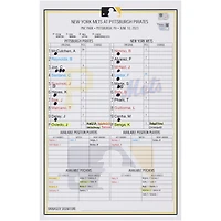 Pittsburgh Pirates Game-Used Lineup Card vs. New York Mets on June 10, 2023