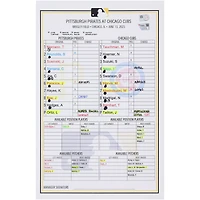 Pittsburgh Pirates Game-Used Lineup Card vs. Chicago Cubs on June 13, 2023