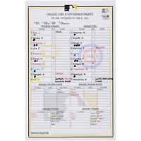 Pittsburgh Pirates Game-Used Lineup Card vs. Chicago Cubs on June 21, 2023