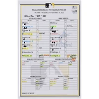 Pittsburgh Pirates Game-Used Lineup Card vs. Miami Marlins on September 30, 2023