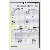 Pittsburgh Pirates Game-Used Lineup Card vs. Los Angeles Dodgers on July 6, 2023