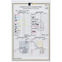 Pittsburgh Pirates Game-Used Lineup Card vs. San Diego Padres on July 26, 2023